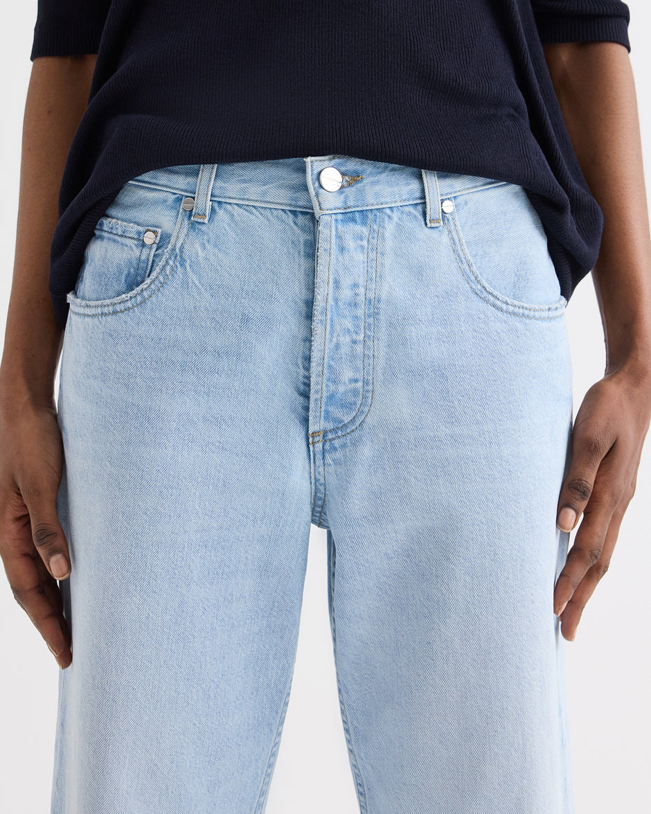 TWP Antwerp Cropped Mid Rise Jeans in Denim view 3