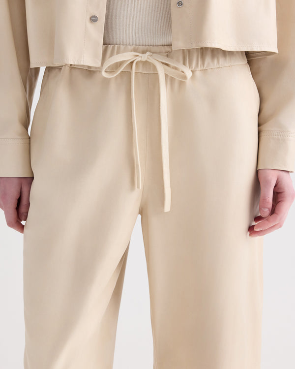 TWP Creme brulee Leather LP Pant in Paper Leather view 3