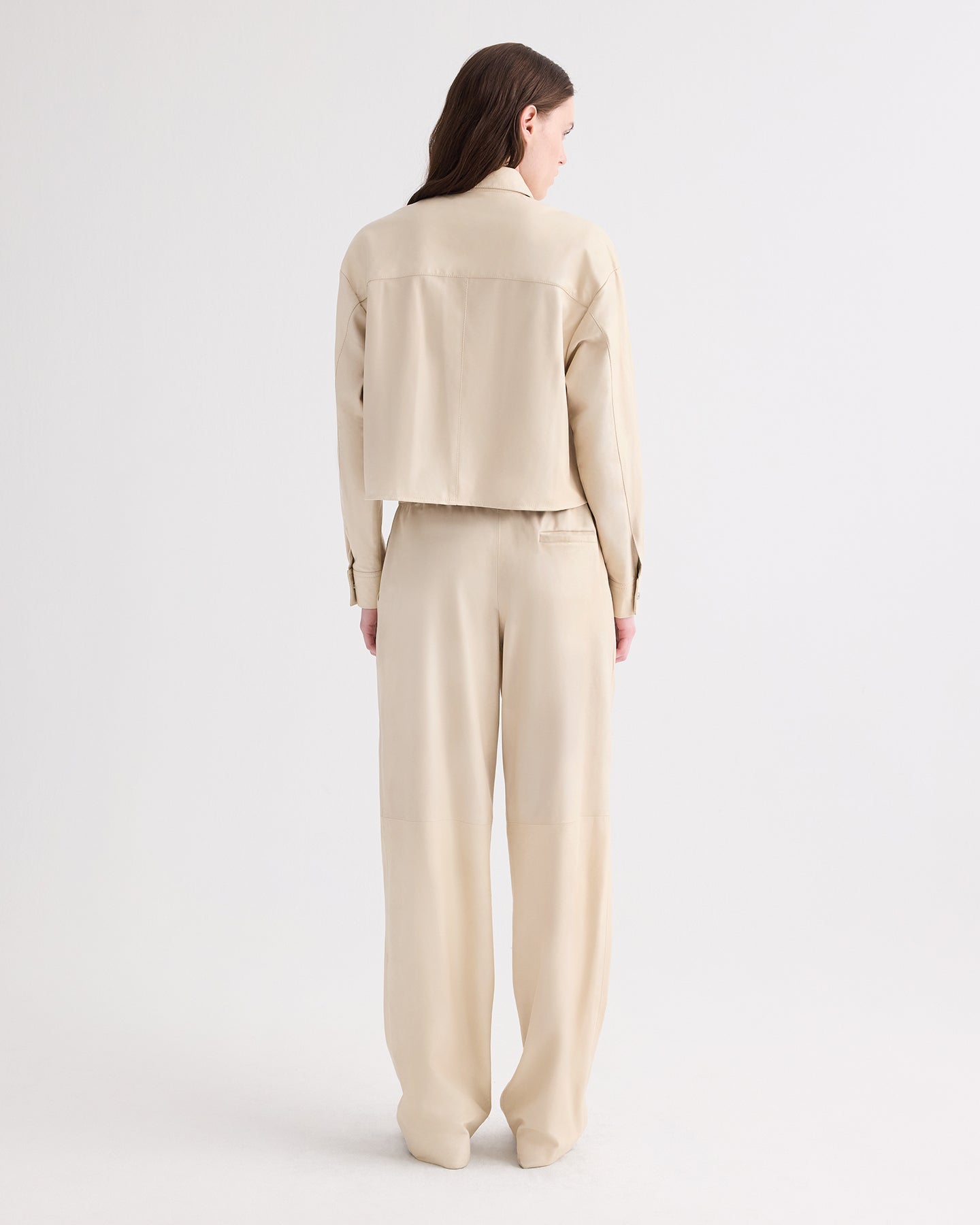TWP Creme brulee Leather LP Pant in Paper Leather view 6