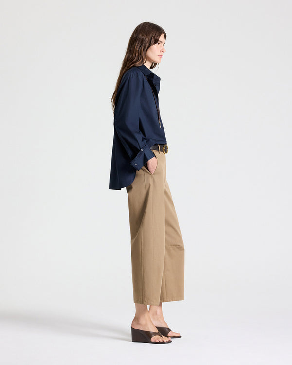 TWP British khaki Slouchy BF Trouser in Trench Chino Twill view 4
