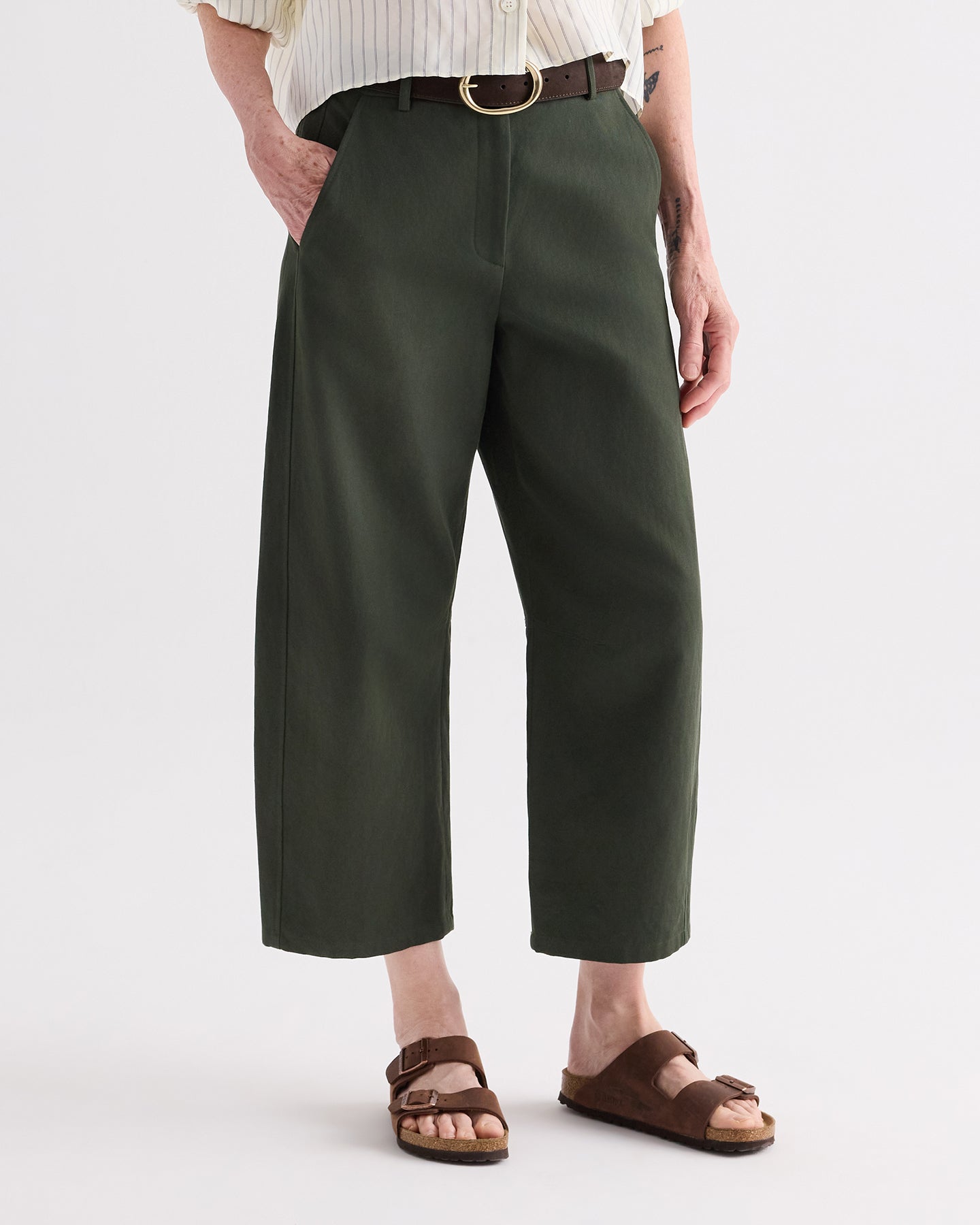 TWP Rosen Slouchy BF Trouser in Cotton Linen Twill view 2