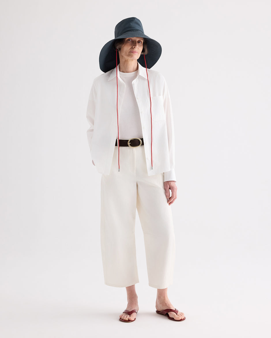 TWP Ivory Slouchy Bf Trouser in Cotton Linen Twill view 1