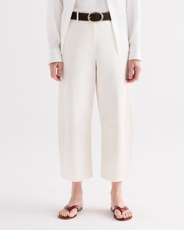 TWP Ivory Slouchy Bf Trouser in Cotton Linen Twill view 2