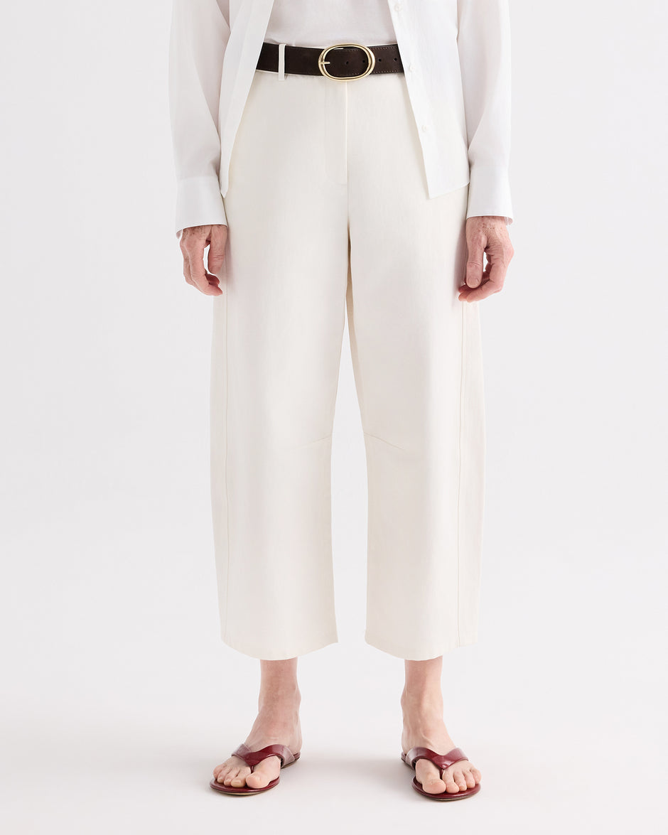 TWP Ivory Slouchy Bf Trouser in Cotton Linen Twill view 2