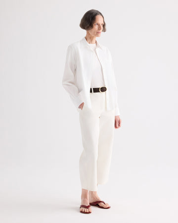 TWP Ivory Slouchy Bf Trouser in Cotton Linen Twill view 3
