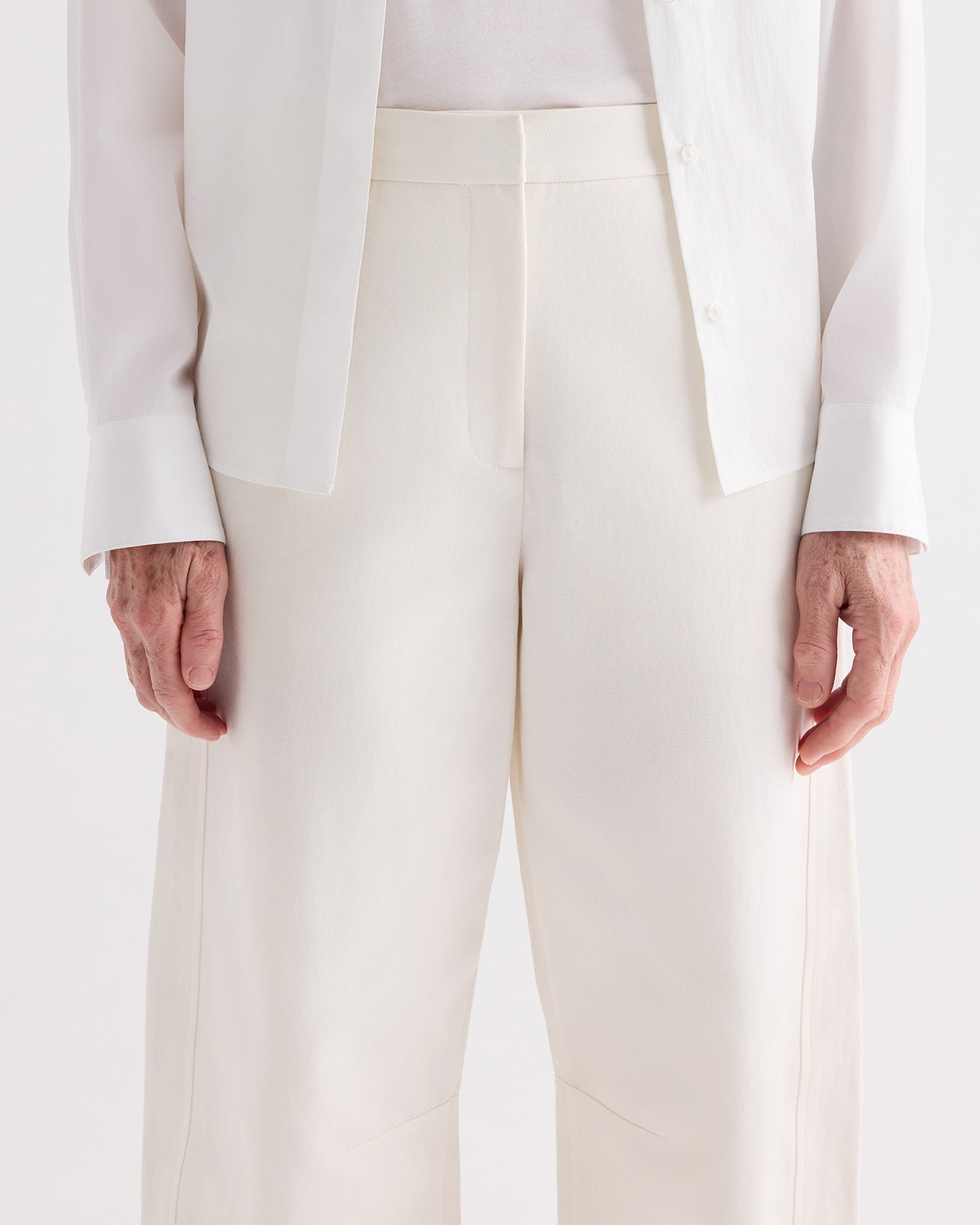 TWP Ivory Slouchy Bf Trouser in Cotton Linen Twill view 4