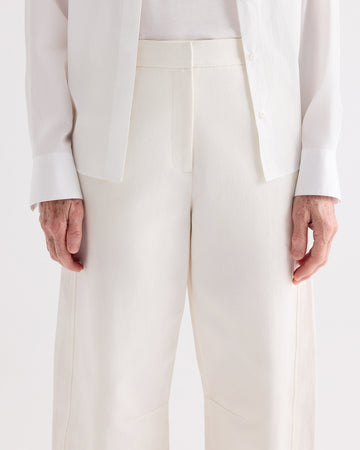 TWP Ivory Slouchy Bf Trouser in Cotton Linen Twill view 4