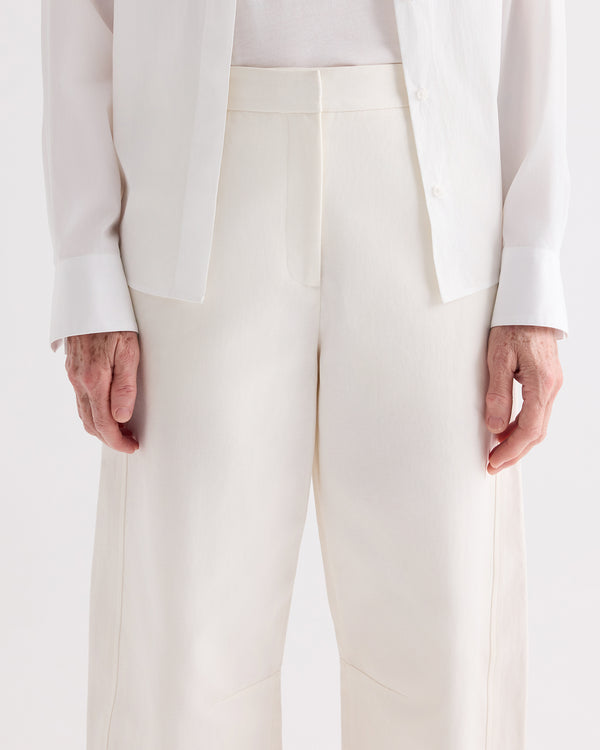 TWP Ivory Slouchy Bf Trouser in Cotton Linen Twill view 4