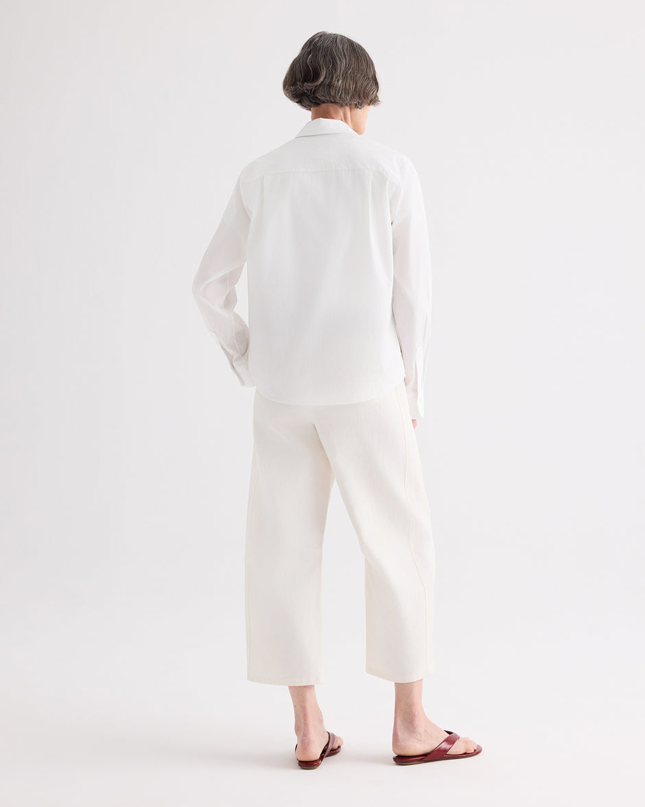 TWP Ivory Slouchy Bf Trouser in Cotton Linen Twill view 5