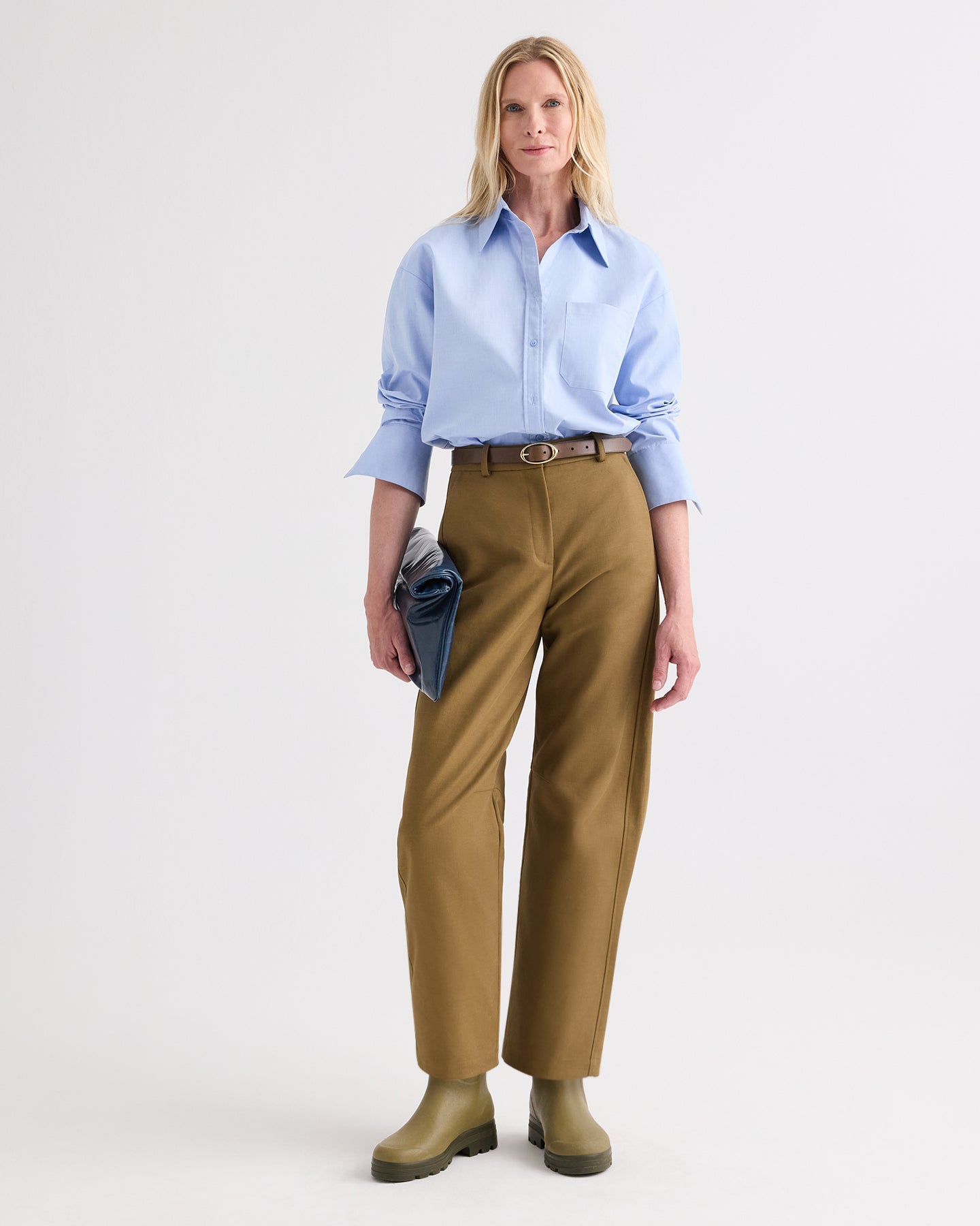 TWP Kangaroo Slouchy BF Trouser in Double Canvas view 1