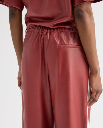 TWP Karanda red / bone Hudson With Tux Stripe Pant in Paper Leather view 6