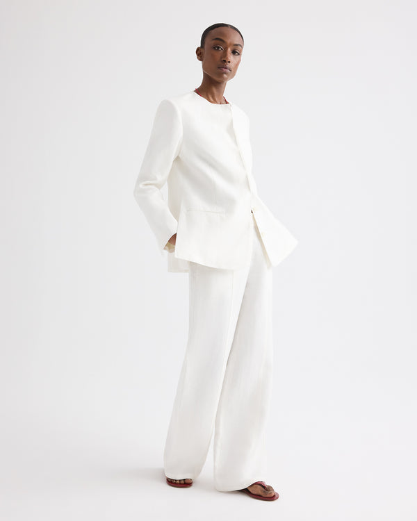 TWP Ivory Slim Demie Pant in Washed Linen view 3