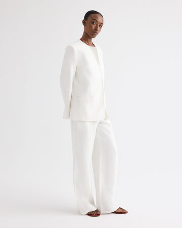 TWP Ivory Slim Demie Pant in Washed Linen view 4