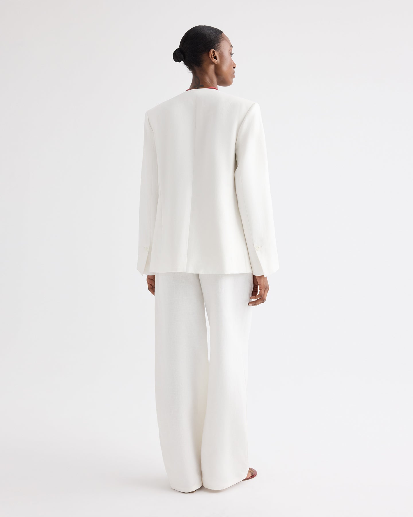 TWP Ivory Slim Demie Pant in Washed Linen view 5