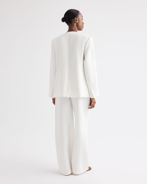 TWP Ivory Slim Demie Pant in Washed Linen view 5
