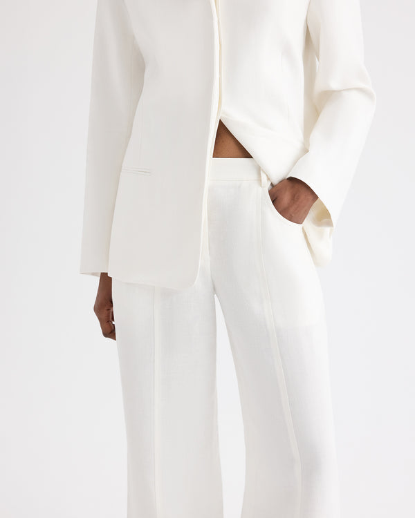 TWP Ivory Slim Demie Pant in Washed Linen view 2