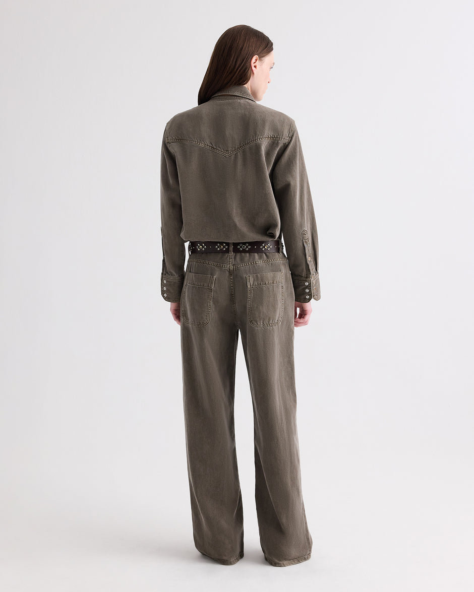 TWP Slate Song Sung Blue in Natural Denim view 5