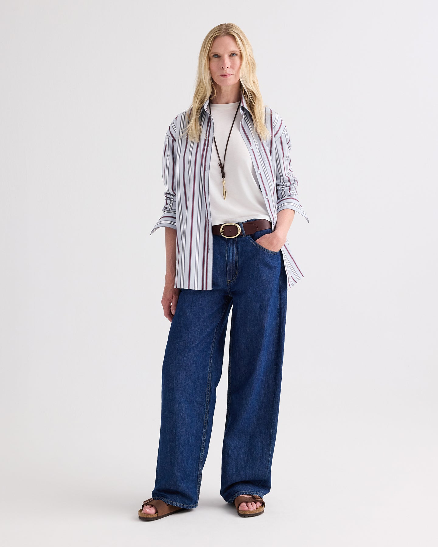 TWP Dark stone Song Sung Blue in Linen Cotton Denim view 5