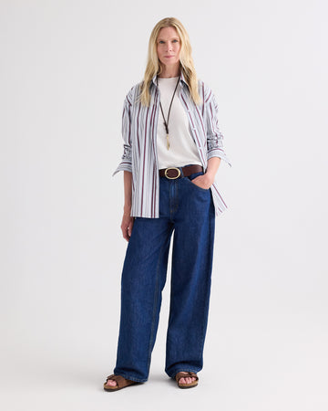 TWP Dark stone Song Sung Blue in Linen Cotton Denim view 5