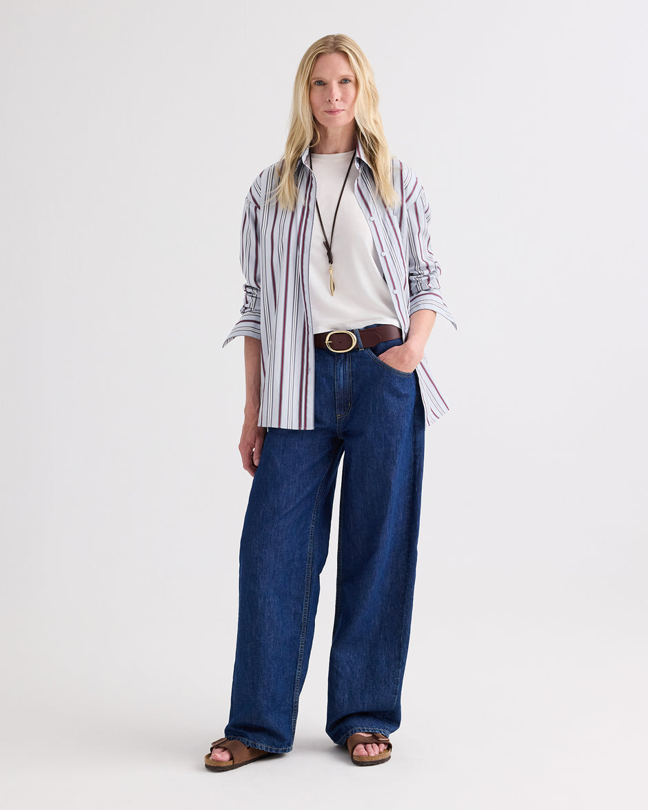 TWP Dark stone Song Sung Blue in Linen Cotton Denim view 5