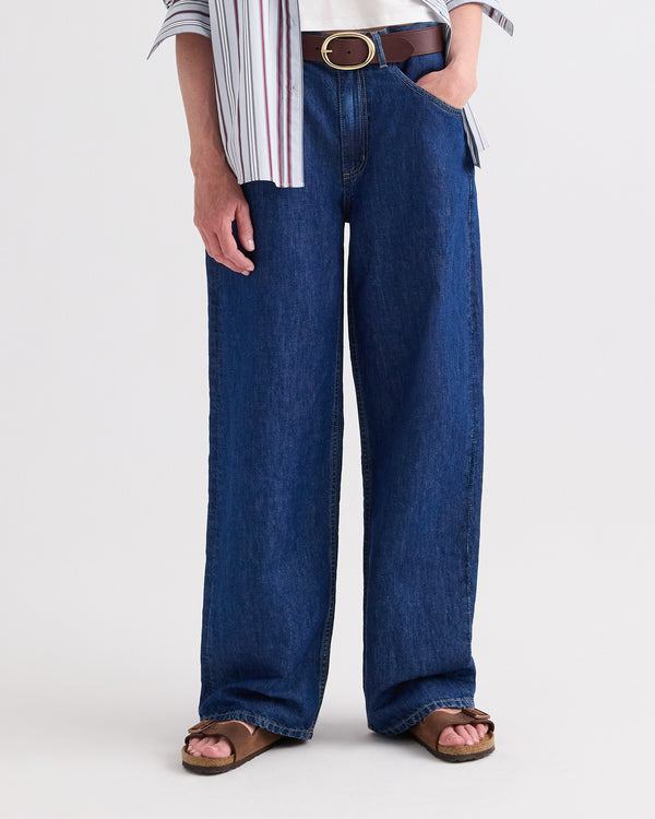 TWP Dark stone Song Sung Blue in Linen Cotton Denim view 1