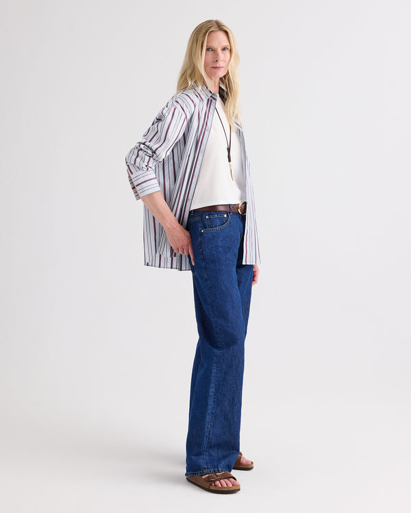 TWP Dark stone Song Sung Blue in Linen Cotton Denim view 3