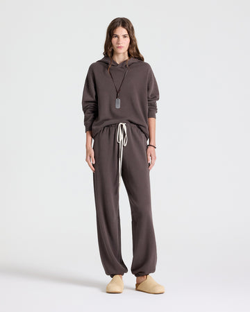 Delicioso French Terry Jogger - On Model Full Front View | TWP Clothing
