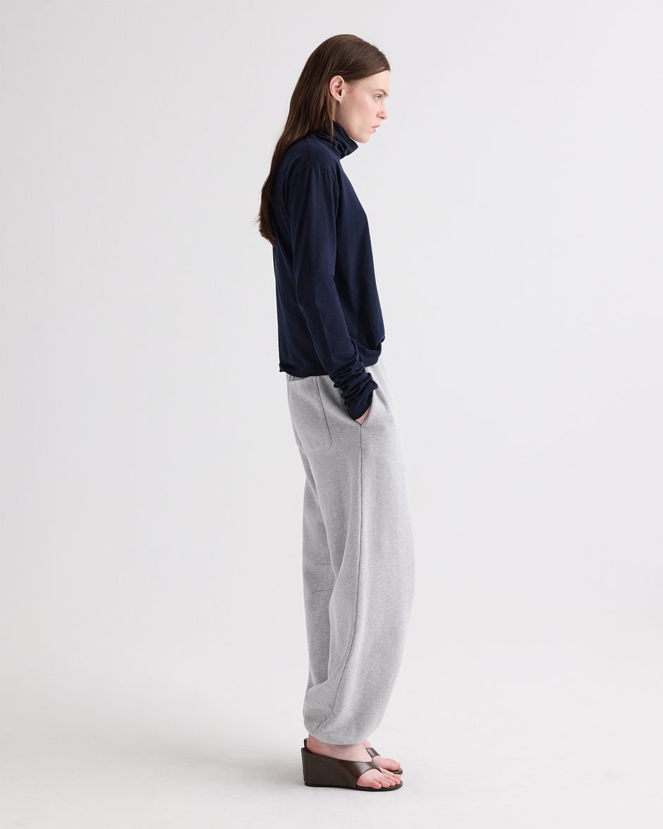 TWP Light heather grey Jetties Jogger in Lightweight Sweatshirt view 3