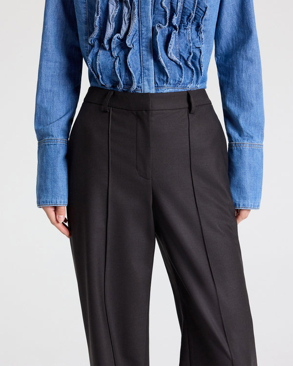 TWP Chocolate Isla Pant in Shiny Superstretch Wool view 5