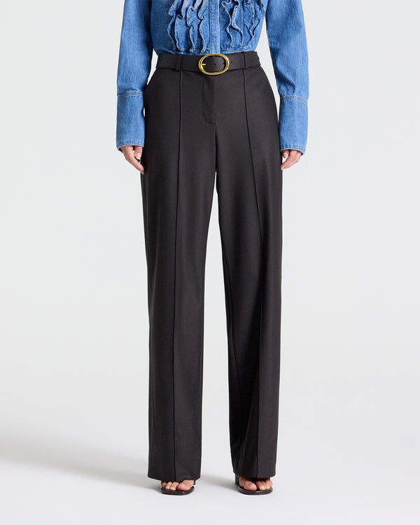 TWP Chocolate Isla Pant in Shiny Superstretch Wool view 3