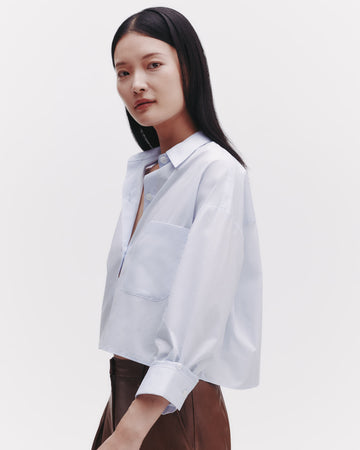 TWP Baby blue Soon to be Ex Shirt in Superfine Cotton view 9