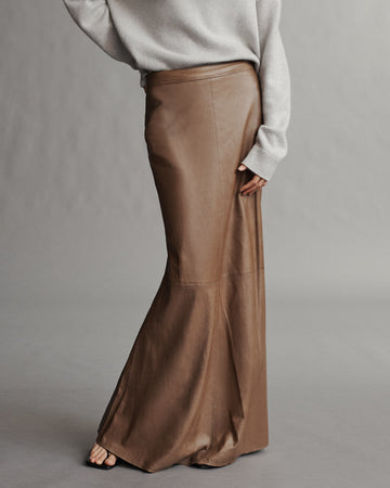 TWP Tobacco At Last Skirt in Paper Leather view 2