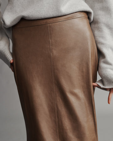 TWP Tobacco At Last Skirt in Paper Leather view 5