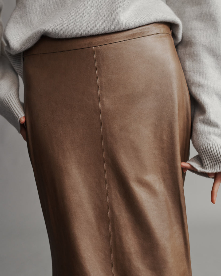 TWP Tobacco At Last Skirt in Paper Leather view 5