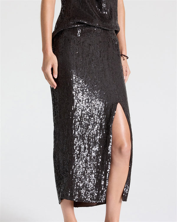 TWP Delicioso Ladylike Skirt in Fishscale Sequins view 6