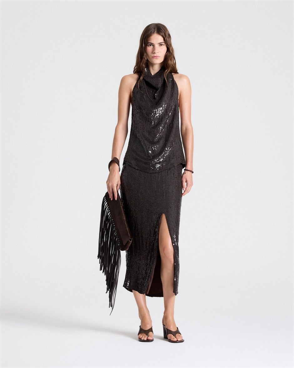 TWP Delicioso Ladylike Skirt in Fishscale Sequins view 1