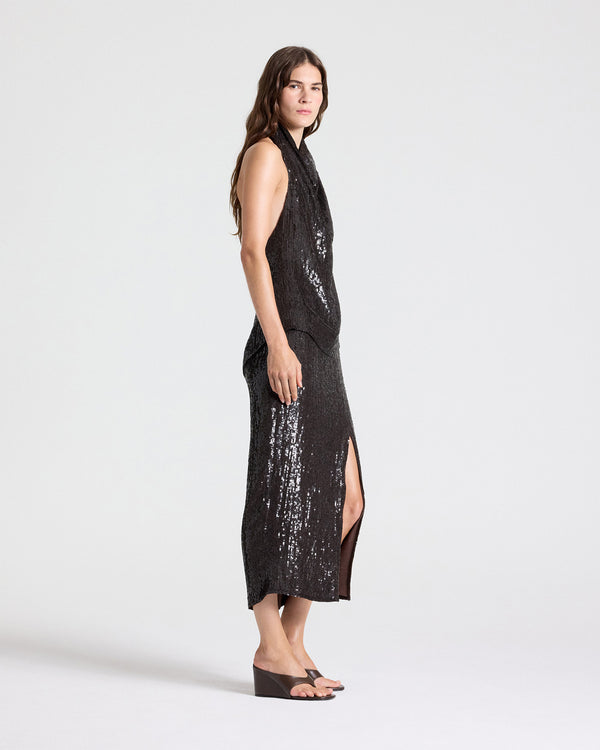 TWP Delicioso Ladylike Skirt in Fishscale Sequins view 3