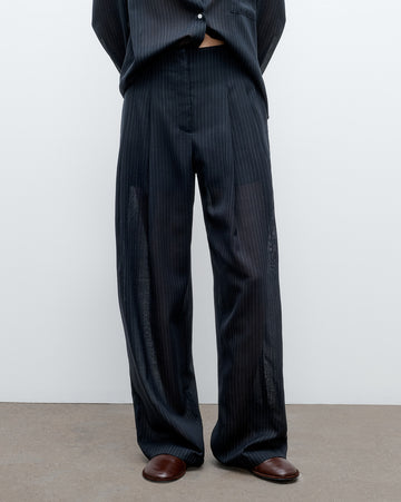 TWP Midnight / white Carrie&#39;s Trouser in Wool Voile view 2