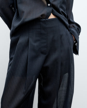 TWP Midnight / white Carrie&#39;s Trouser in Wool Voile view 3