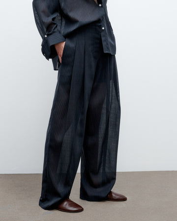 TWP Midnight / white Carrie&#39;s Trouser in Wool Voile view 4