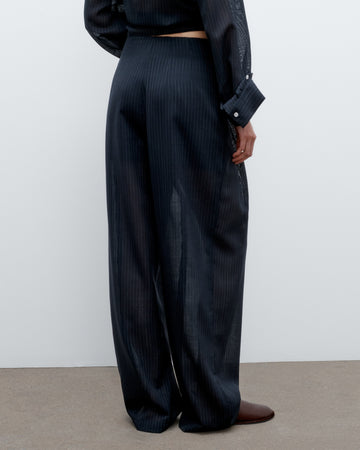TWP Midnight / white Carrie&#39;s Trouser in Wool Voile view 5