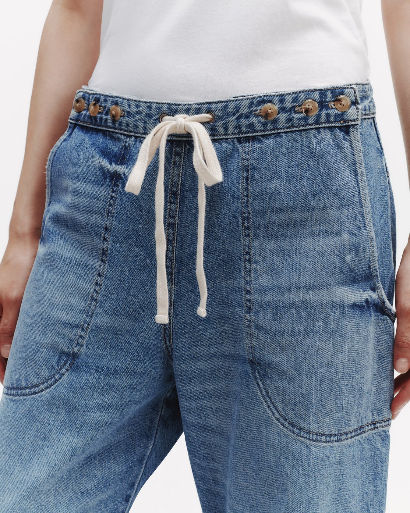 TWP Vintage wash Jetties Beach Jean in Vintage Wash Denim view 2