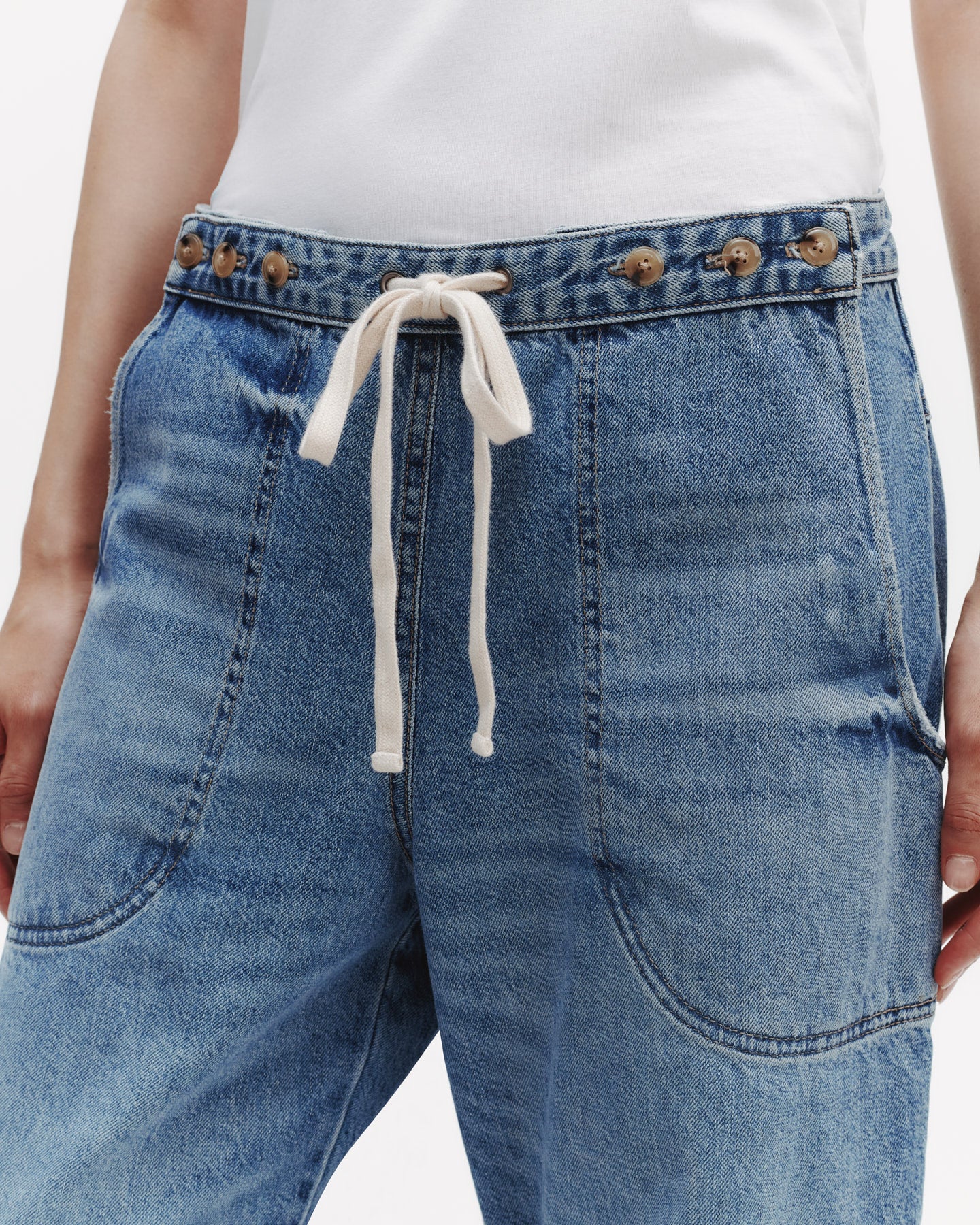 TWP Vintage wash Jetties Beach Jean in Vintage Wash Denim view 2