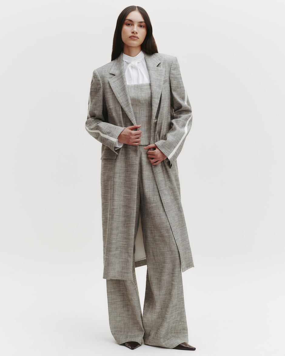 TWP Light heather grey/ivory Iggy Coat in Novel Suiting view 1