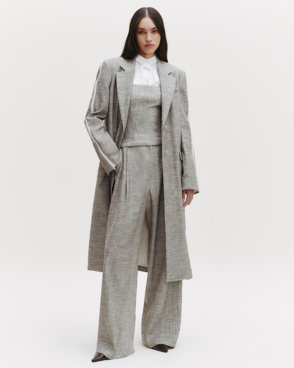 TWP Light heather grey/ivory Iggy Coat in Novel Suiting view 1