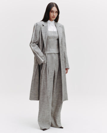 TWP Light heather grey/ivory Iggy Coat in Novel Suiting view 1