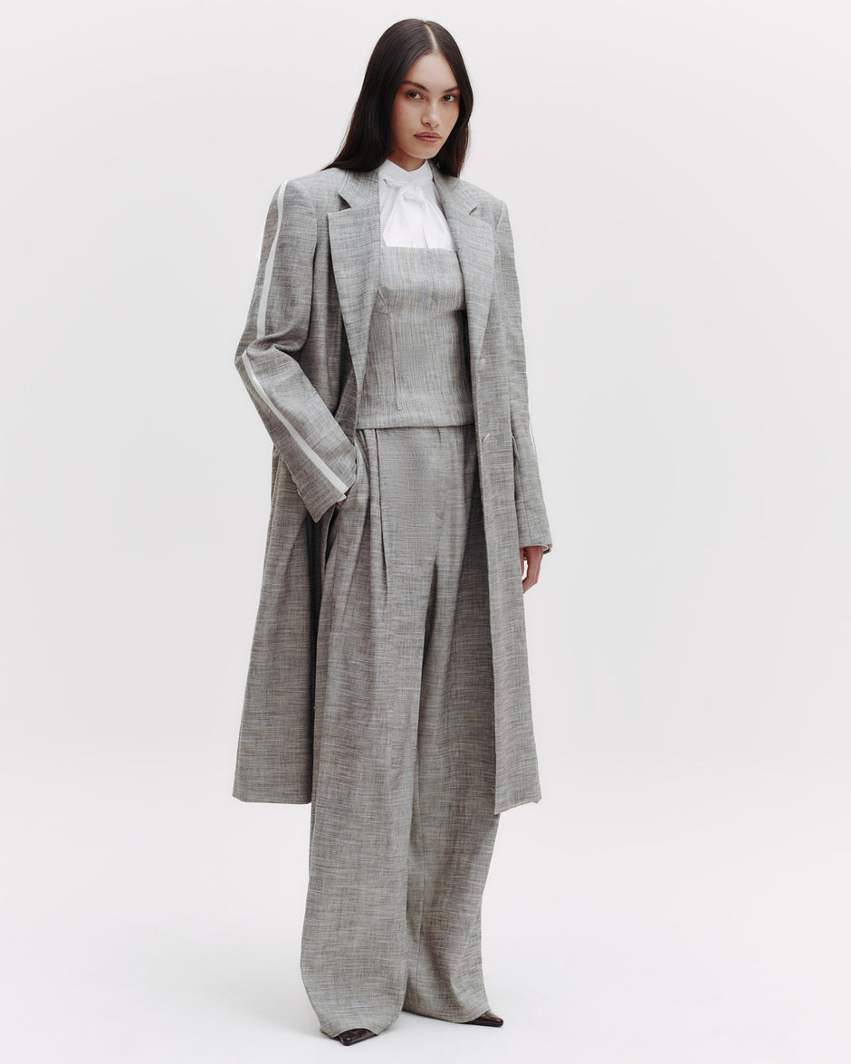 TWP Light heather grey/ivory Iggy Coat in Novel Suiting view 1