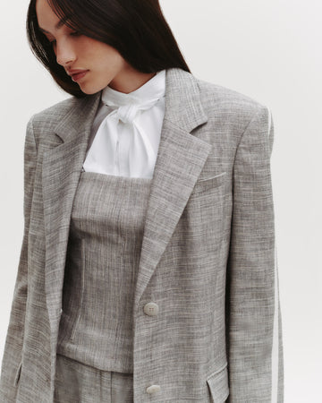 TWP Light heather grey/ivory Iggy Coat in Novel Suiting view 1