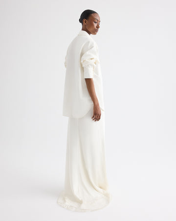 TWP Ivory Lace Skirt in Silk Charmeuse view 5