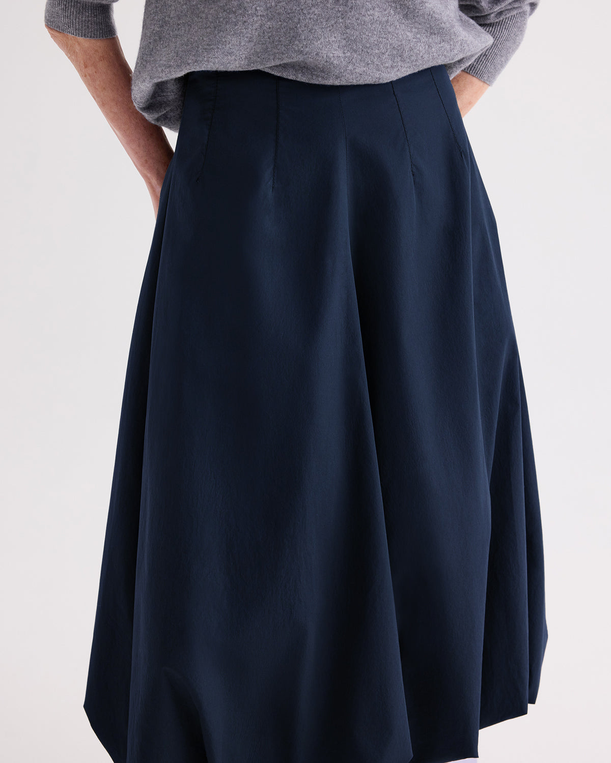 TWP Midnight Full intentions Skirt in Superfine Cotton Shirting view 2